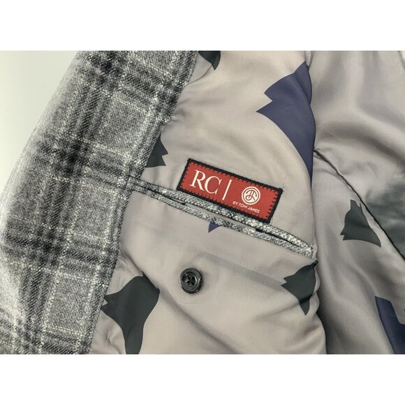 Holland & Sherry Blazer 44S Gray Plaid Wool Cashmere Func Cuffs 2B 2V YGI R4-73 - Picture 9 of 16